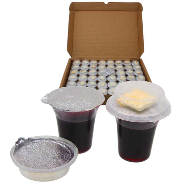 Kit Ceia do Senhor  - 48 CÁLICES PRONTOS COM SUCO DE UVA NATURAL + PÃO INTEGRAL. (PÃO ÁZIMO)