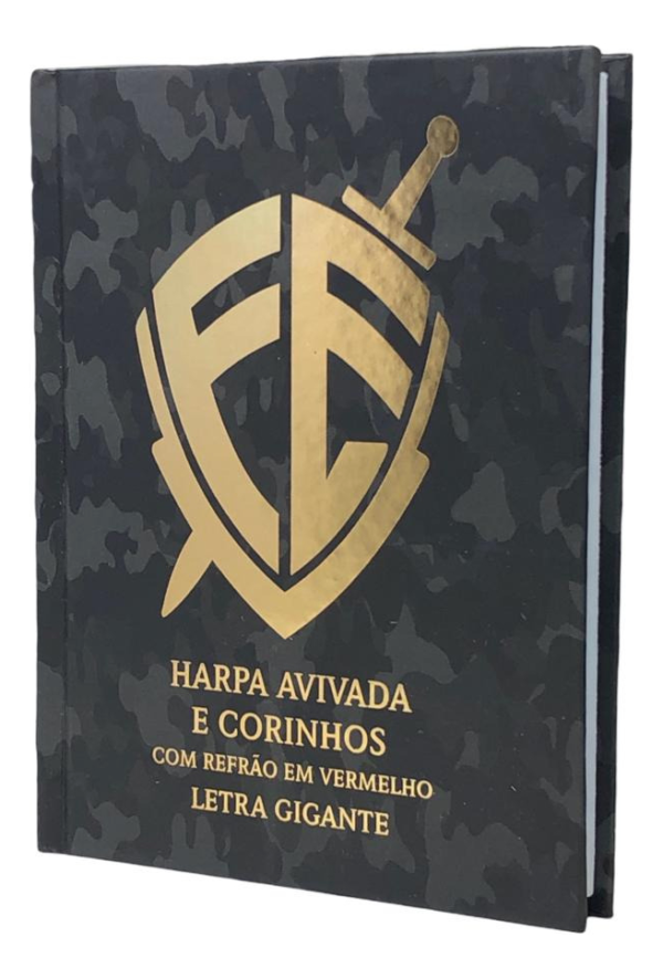 Harpa cristã média com letra gigante, escudo camuflado - Imagem 6