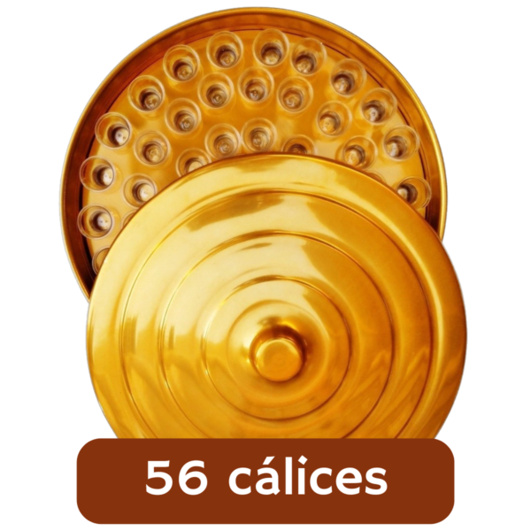 Bandeja dourada para calice de santa ceia 56 calices - Imagem 5