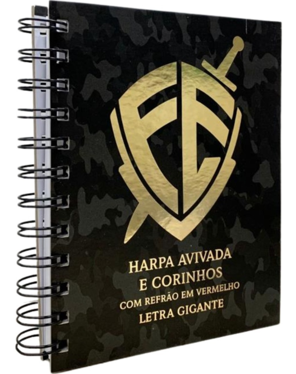 Harpa cristã Grande com letra Hipergingante, escudo camuflado espiral - Imagem 2