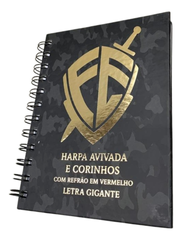 Harpa cristã Grande com letra Hipergingante, escudo camuflado espiral