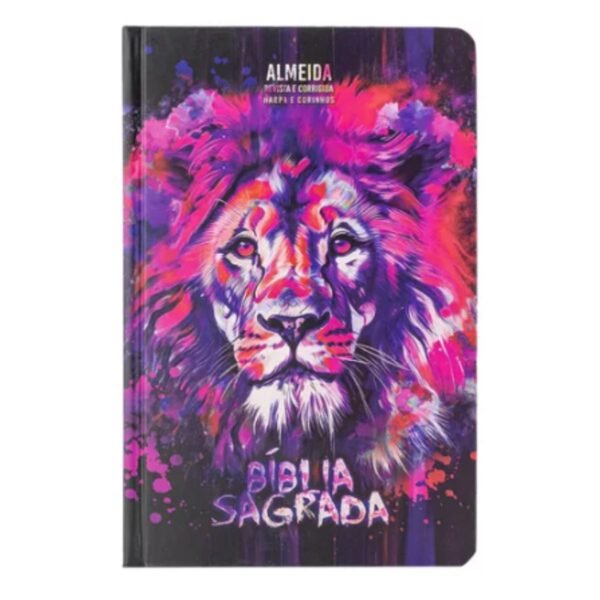 Bíblia Capa Dura - Harpa E Corinhos - Novo Leão Aquarela