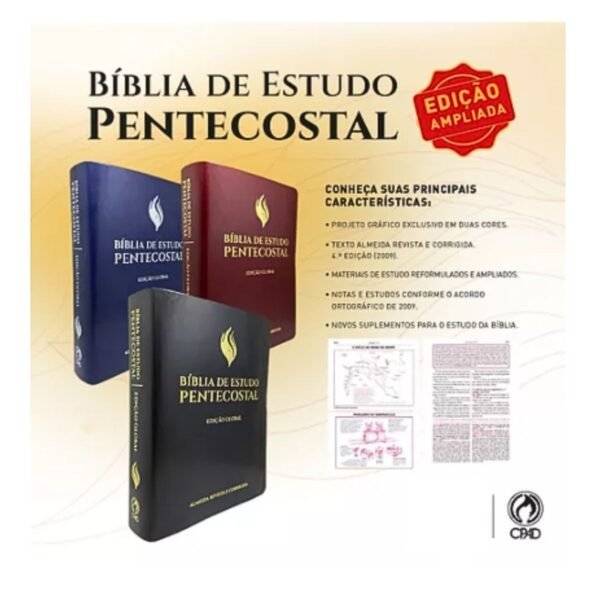 Biblia de Estudo Pentecostal | Edição Global - PRETA - Image 2