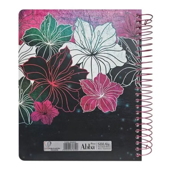 Bíblia Anote com Harpa - Floral Magenta Espiral - king James Atualizada - Imagem 2
