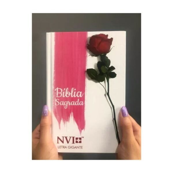 Bíblia Nvi - Letra Gigante - Capa Dura Botão De Rosa