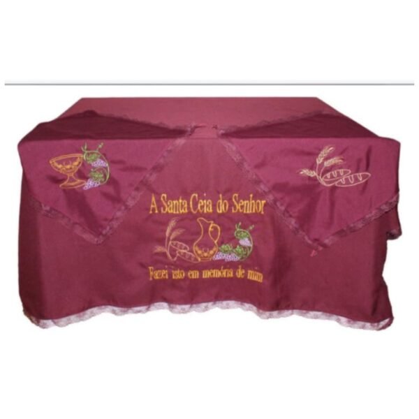 Toalha para mesa santa ceia - Vinho 1,5 Mt | Com 3 peças