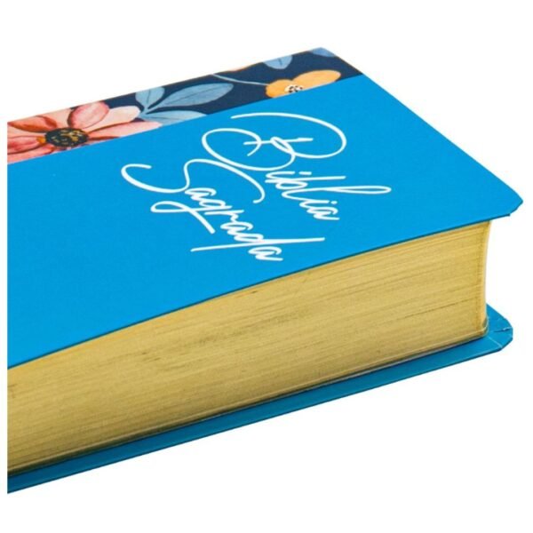 Biblia de Bolso Capa Semiflexivel | Azul Flor - Imagem 4