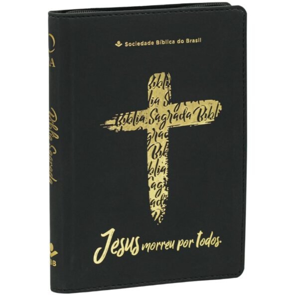 Biblia Letra Grande, Capa Preto, Indice Impresso, Ziper