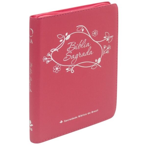 Biblia Letra Grande, Capa Pink, Indice Impresso, Ziper