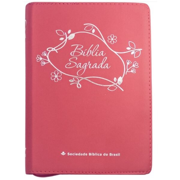 Biblia Letra Grande, Capa Pink, Indice Impresso, Ziper - Imagem 2