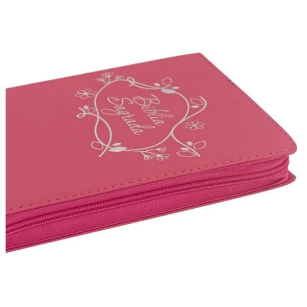 Biblia Letra Grande, Capa Pink, Indice Impresso, Ziper - Imagem 4
