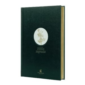 Bíblia Slim NVI, Letra Grande, Tecido verde sobre capa dura, Flor minimalista