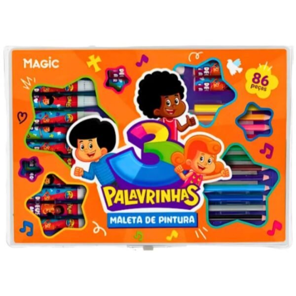 Maleta kit de pintura 86 peças - 3 Palavrinhas