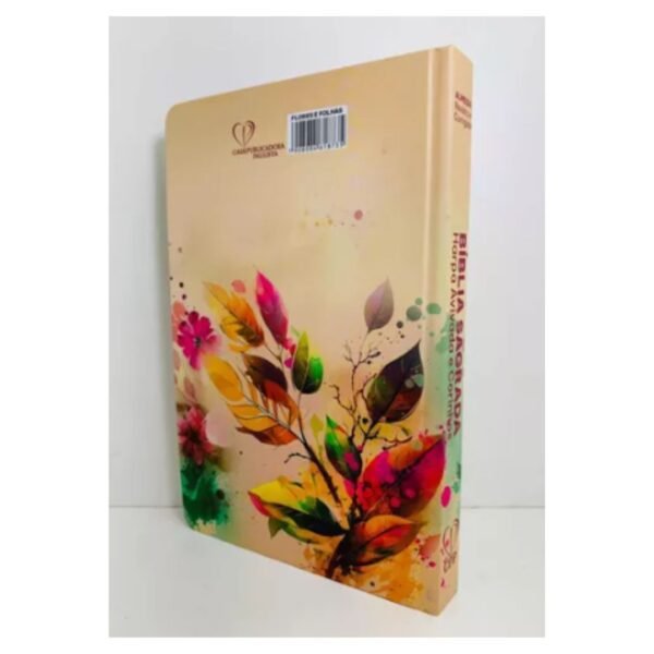 Biblia Slim Capa Dura Arc Harpa E Corinhos - Flores E Folhas - Imagem 6