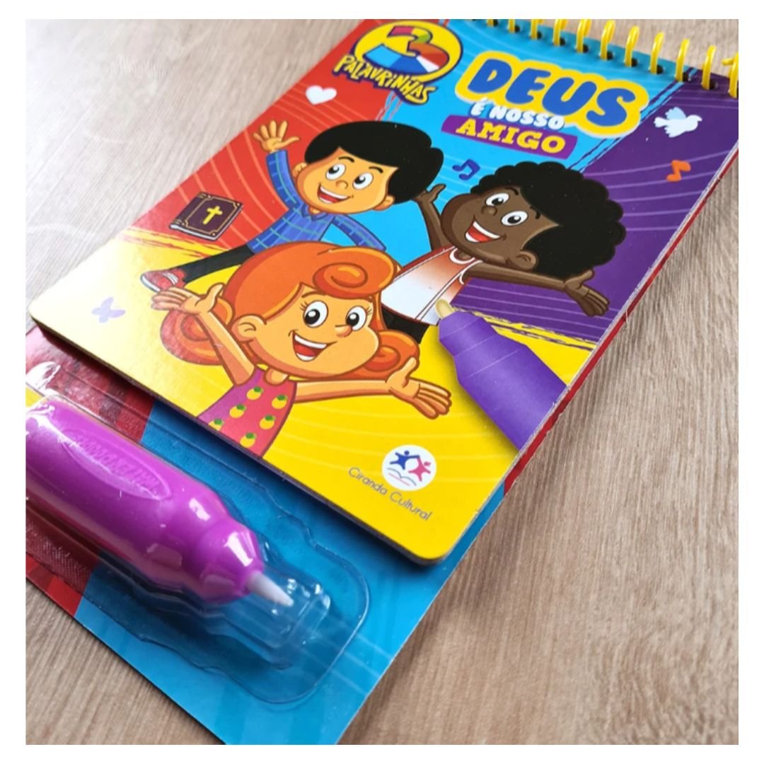 3 Palavrinhas - Deus é Nosso Amigo - Colorindo com agua - Imagem 5