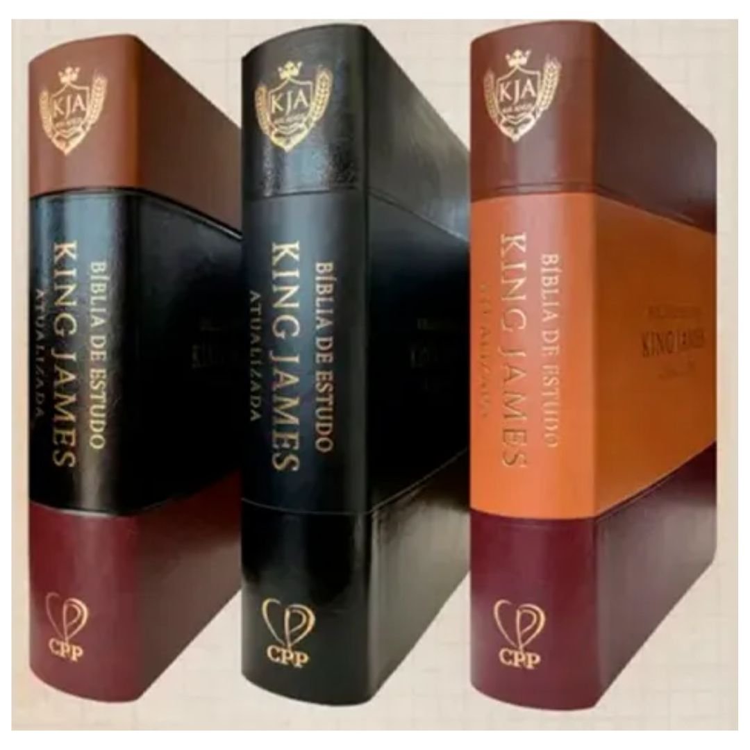 Bíblia De Estudo King James Atualizada | Caramelo, Marrom e vinho - Imagem 9