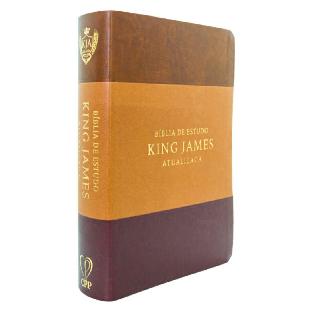 Bíblia De Estudo King James Atualizada | Caramelo, Marrom e vinho - Imagem 2