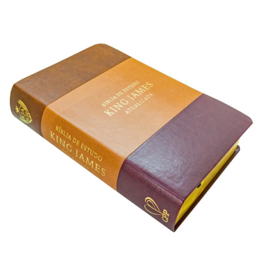 Bíblia De Estudo King James Atualizada | Caramelo, Marrom e vinho - Imagem 7