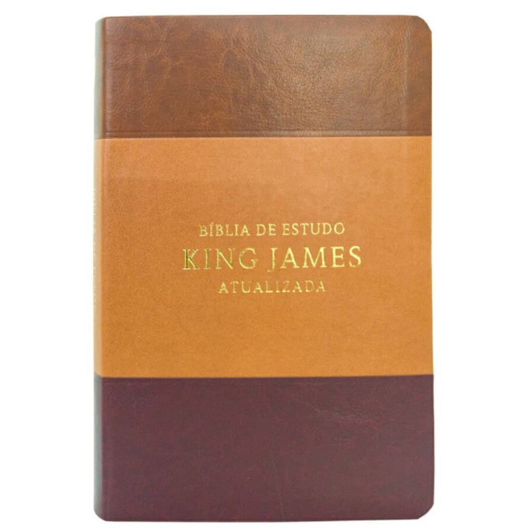 Bíblia De Estudo King James Atualizada | Caramelo, Marrom e vinho