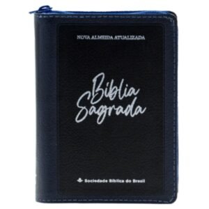 Bíblia Média com Zíper Azul | NAA | Letra Maior