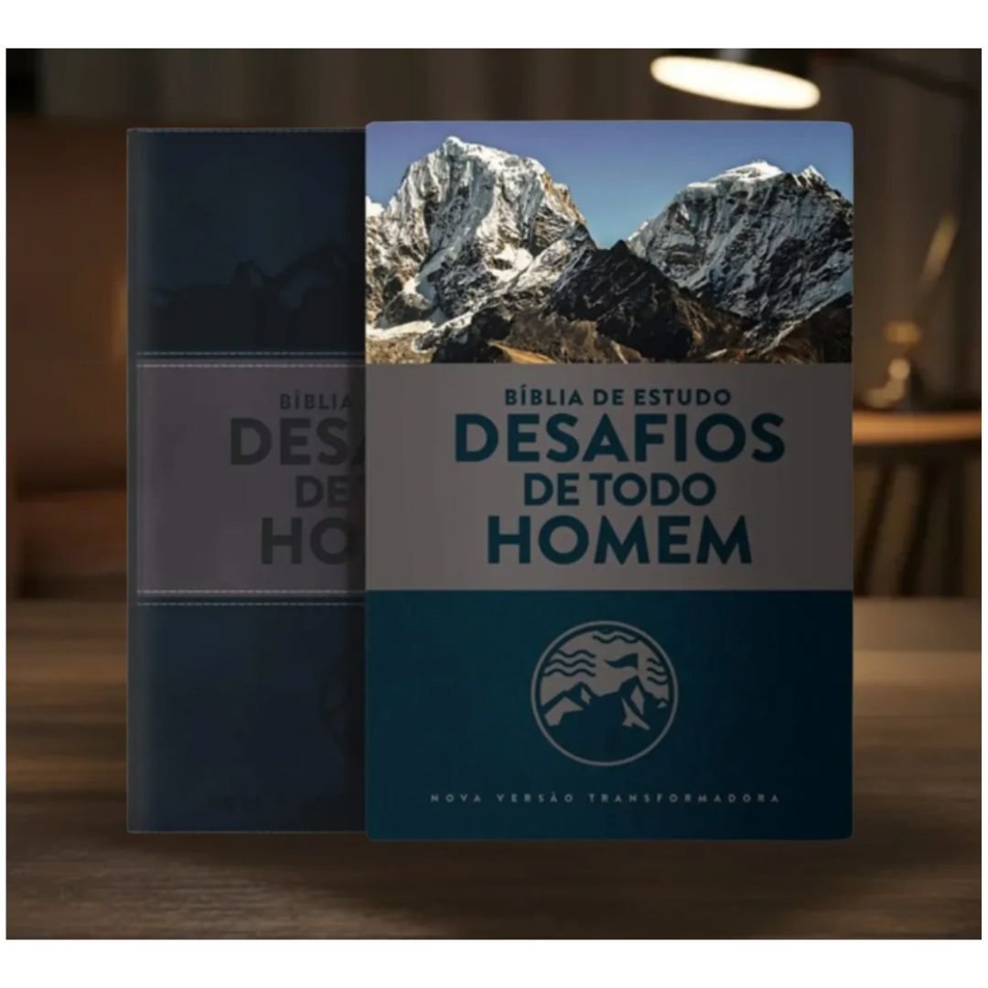 Biblia de Estudo Desafios de Todo Homem | Azul e Cinza - Imagem 3