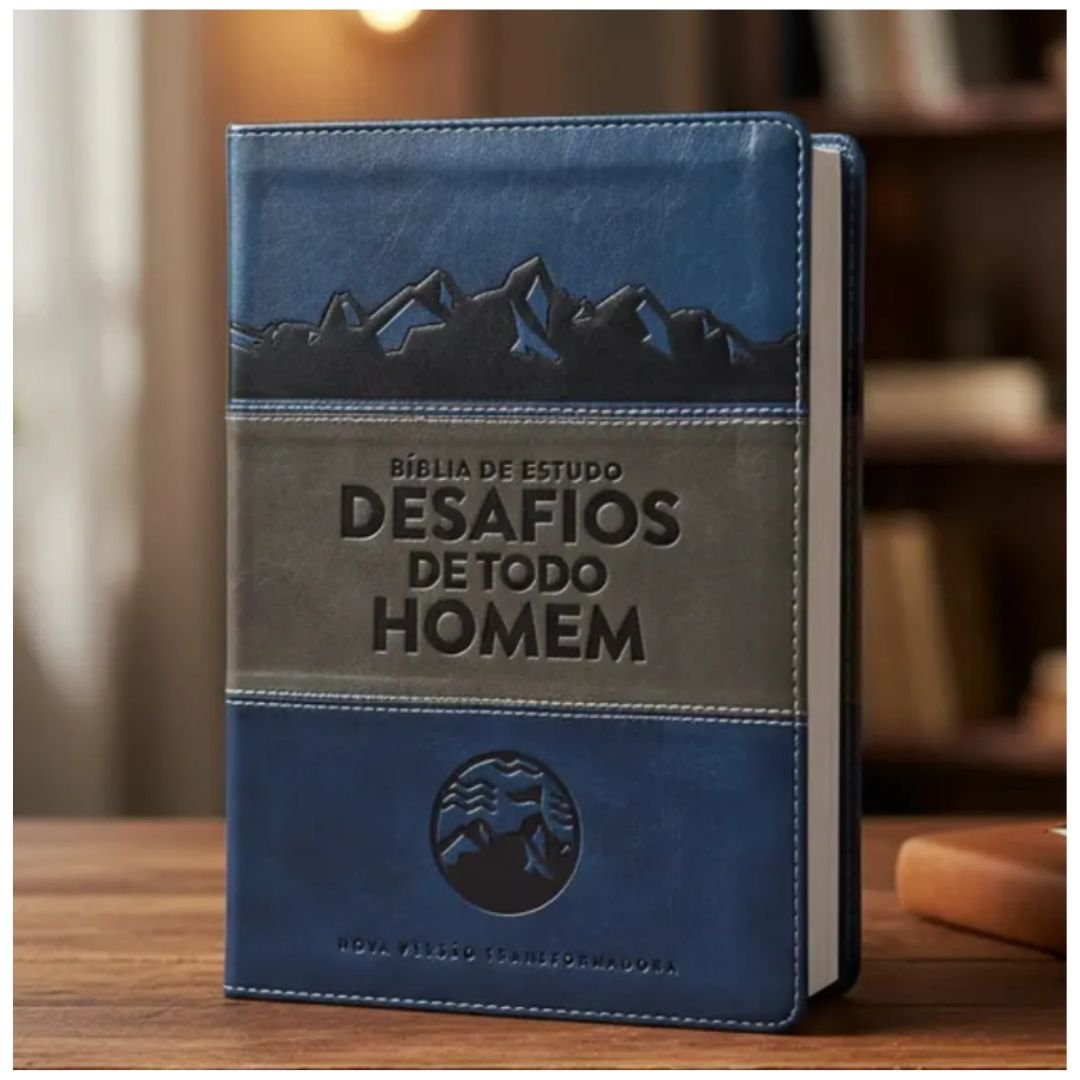 Biblia de Estudo Desafios de Todo Homem | Azul e Cinza - Imagem 10