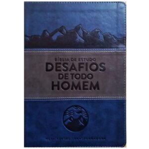 Biblia de Estudo Desafios de Todo Homem | Azul e Cinza