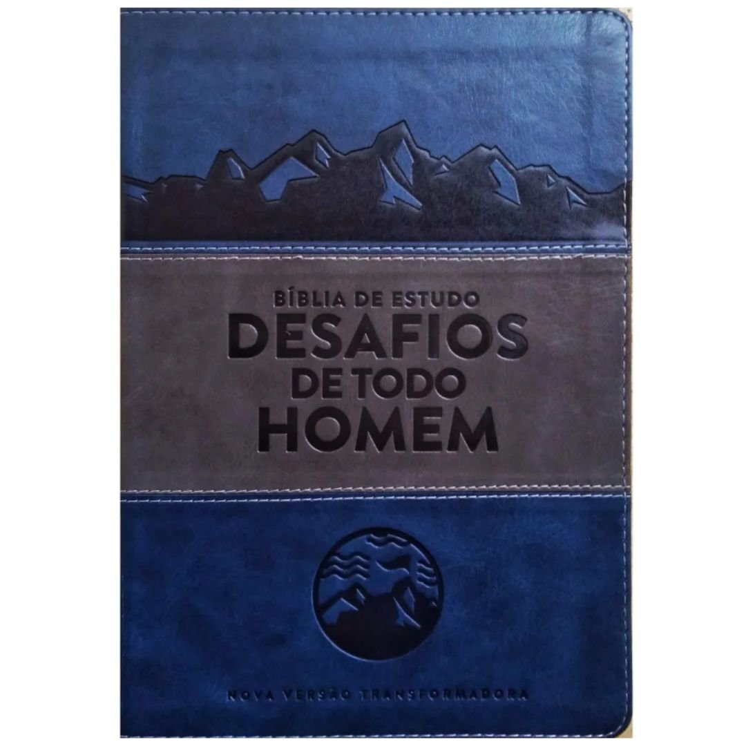 Biblia de Estudo Desafios de Todo Homem | Azul e Cinza