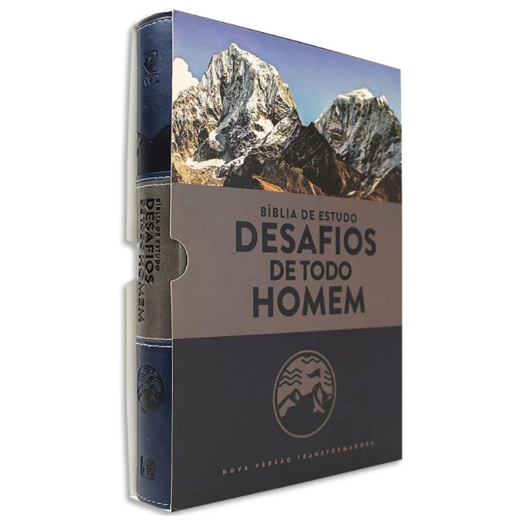 Biblia de Estudo Desafios de Todo Homem | Azul e Cinza - Imagem 11