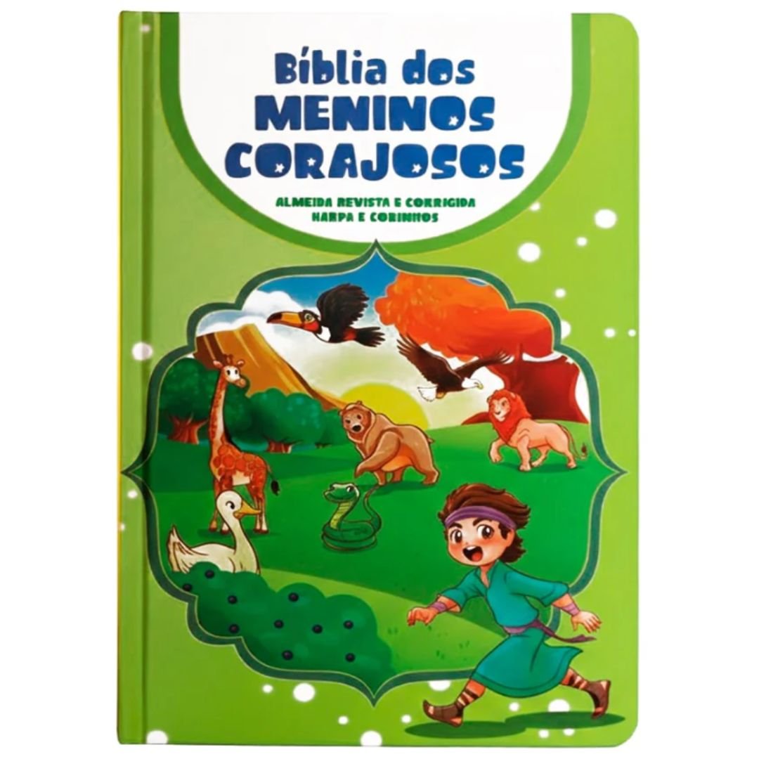BÍBLIA DOS MENINOS CORAJOSOS - CAPA DURA - VERDE | COM HARPA