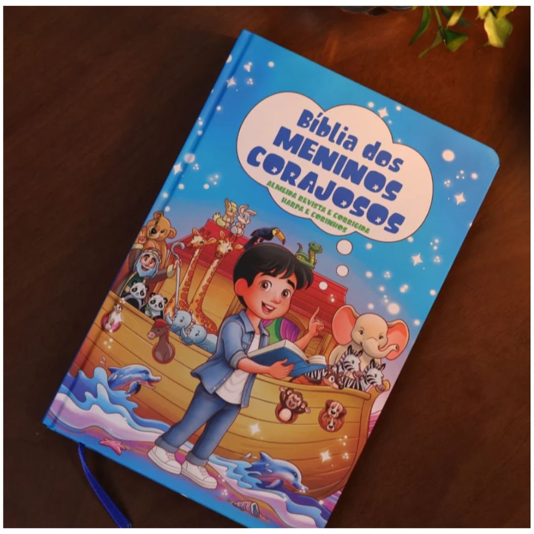 BÍBLIA DOS MENINOS CORAJOSOS - CAPA DURA - AZUL | COM HARPA - Imagem 4