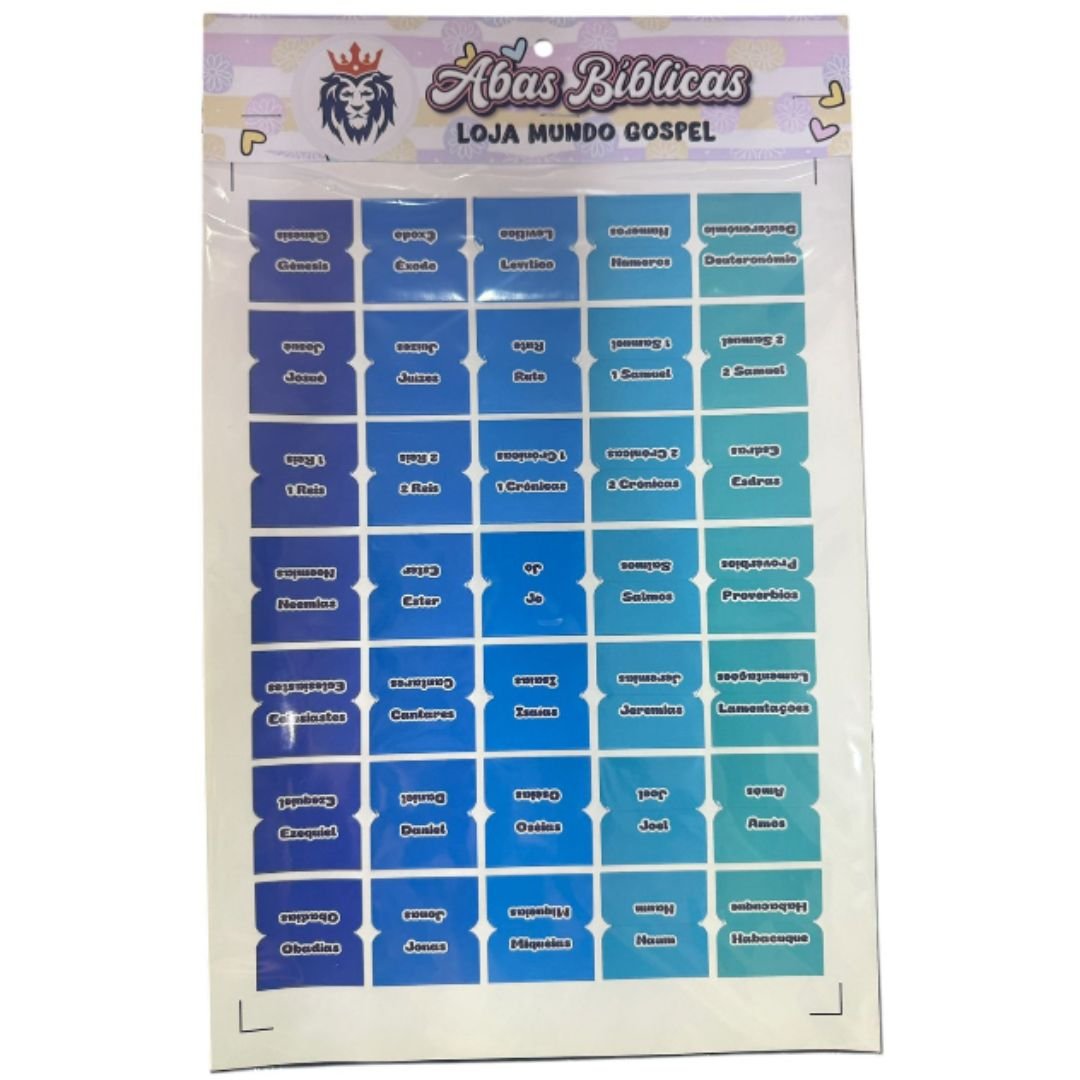 Abas Adesivas para Bíblia | Índice | Azul Degradê