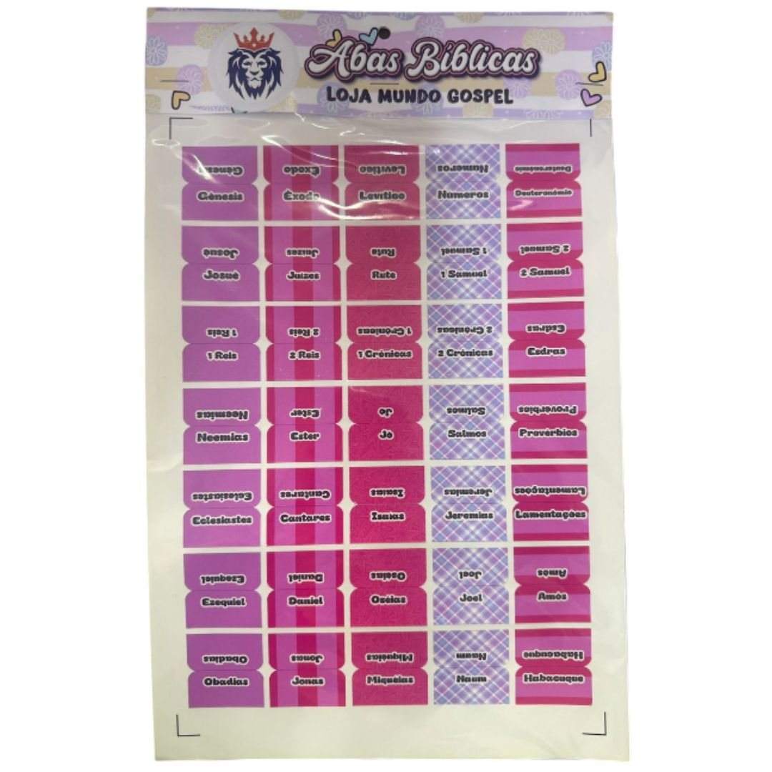 Abas Adesivas para Bíblia | Índice | Rosa Divertido